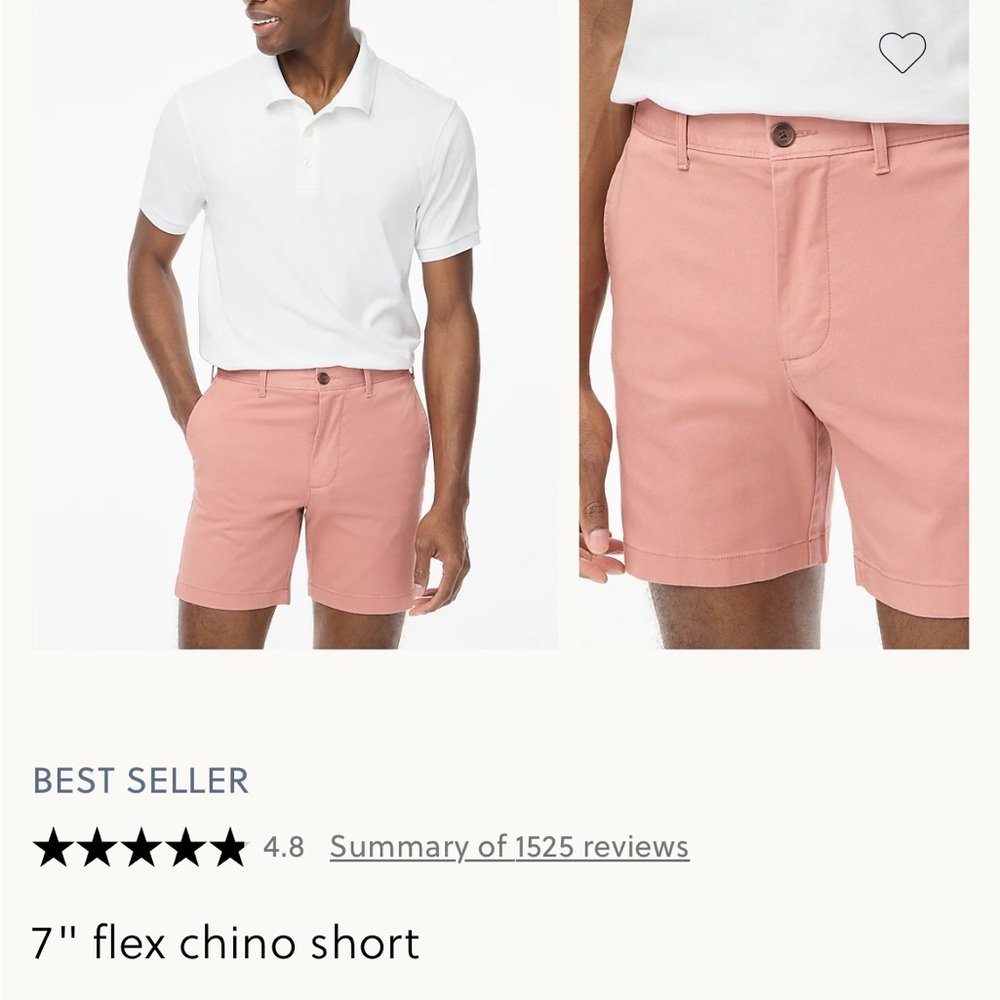 J. Crew Factory Men's Salmon Flex Chino Shorts
